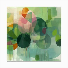 Abstract Green Spheres 3 Canvas Print