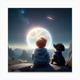 Evening Wonders: A Child's Cosmic Quest Canvas Print