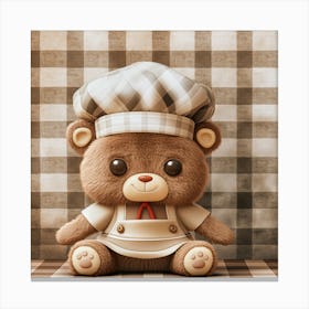 Chef Teddy Bear Canvas Print