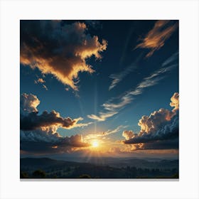 Sunset Over The Mountains Canvas Print