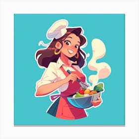 Chef Girl Canvas Print