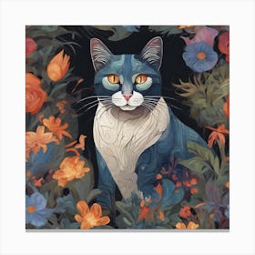 Cat In The Garden 3 Canvas Print