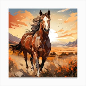 Golden Gallop Chasing Sunlight Canvas Print