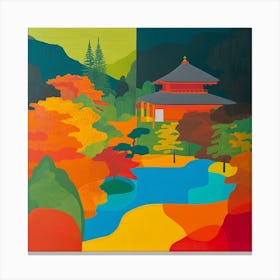 Colourful Gardens Ginkaku Ji  Temple Japan 1 Canvas Print