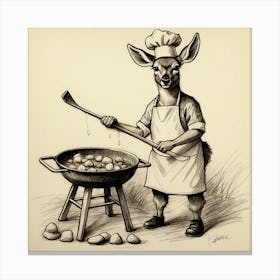 Chef Deer 35 Canvas Print