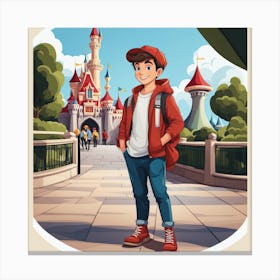 Stylish Boy in Disneyland Canvas Print
