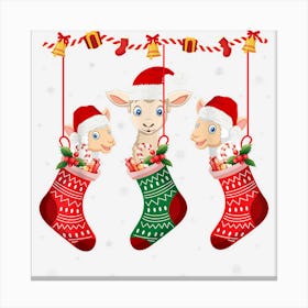 Matching Outfits For Holiday Party Sheep Christmas Socks Canvas Print