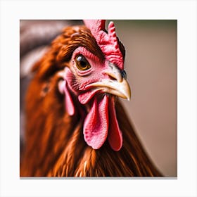 Portrait Of A Rooster Canvas Print