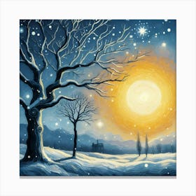 Winter Landscape Painting Canvas Print