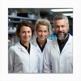 Happy Scientists In The Laboratory Canvas Print