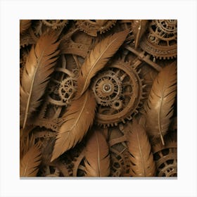 Steampunk Feathers Canvas Print