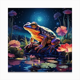 Frog Basking in Starlight Canvas Print