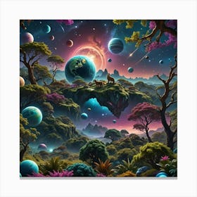 Planets In The Sky Canvas Print