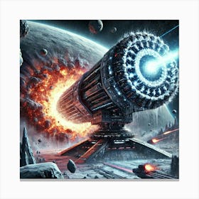 A Futuristic Sci Fi Scene Illustrating The Tactica 1 Canvas Print