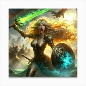 Warrior With A Sword Canvas Print