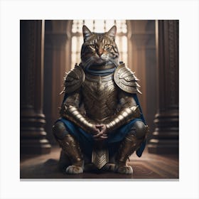 Cat In Armor Canvas Print