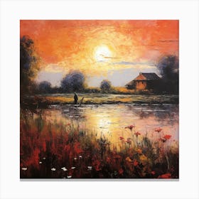 Monet's Echo: Abstract Landscapes Canvas Print
