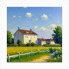 Picturesque Abodes Sky and Scenery in Harmony House In The Countryside Canvas Print