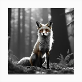 Fox In The Forest 27 Canvas Print