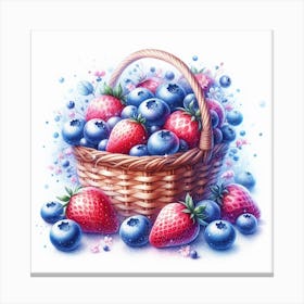 A basket of blueberry 3 Canvas Print