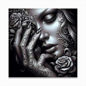 Woman With Roses Canvas Print