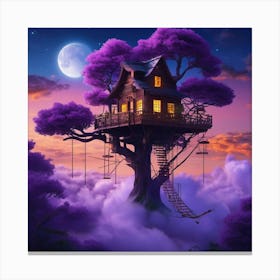 Tree House In The Sky 2 Canvas Print