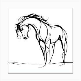 Horse Line Art 05 Canvas Print