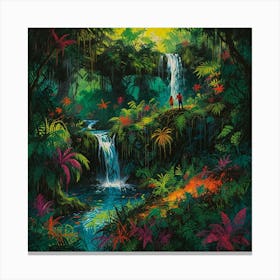 Waterfall In The Jungle 17 Canvas Print