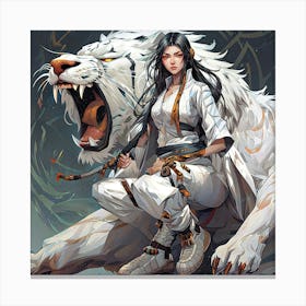 White Tiger Queen Canvas Print