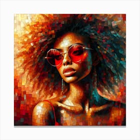 Afro Girl With Glasses Canvas Print