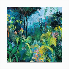 Amazon Rain Forest Series in Style of David Hockney 6 Canvas Print