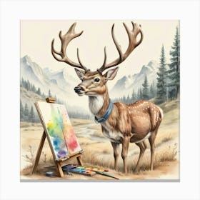 Deer Painting 2 Canvas Print