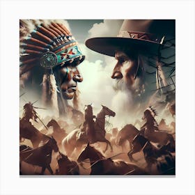 America'S Last Frontier Cowboys And Indians Canvas Print