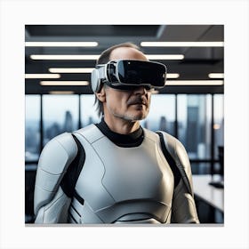 Futuristic Man In Vr Glasses 2 Canvas Print