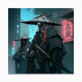 Myeera Samurai Drawn As Graffiti Cyberpunk City Neo Noir 4f5f0192 F504 49bc B289 9c4ee9f9ab91 Canvas Print