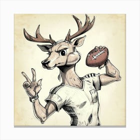 Deer Football Player 3 Canvas Print