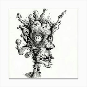 Zombie Head 2 Canvas Print