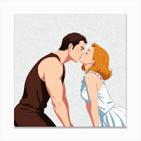 Kissing Couple 4 Canvas Print