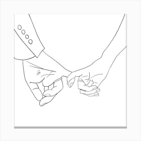 Line Drawing Marriage Canvas Print