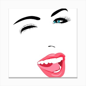 Pop Art Winking Face Canvas Print