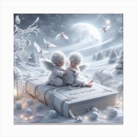 Angels On The Book 1 Canvas Print