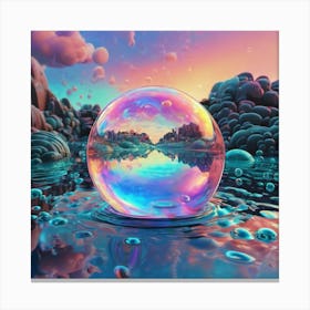 Bubble Waterscape Holographic 3 Canvas Print