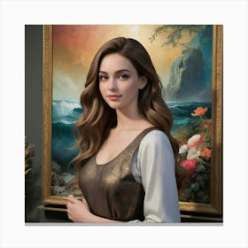 Portrait Of A Young Woman Art Print Canvas Print