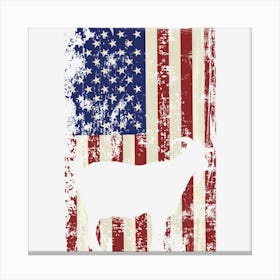 Patriotic Goat 4th Of July American Flag Canvas Print