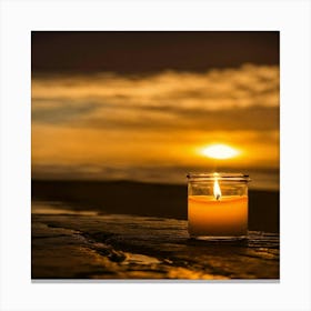 Candle At Sunset Canvas Print