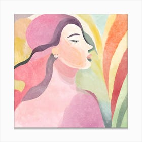 Watercolor Of A Woman Canvas Print