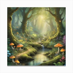 Fairy Forest Paintings Art Print 2 Canvas Print