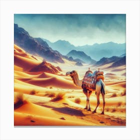 Camel In The Desert 4 Canvas Print