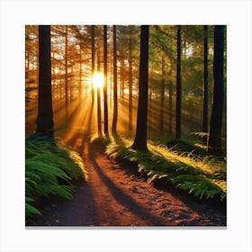 Sunrise In The Forest 15 Canvas Print