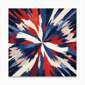 Abstract Background With A Circular Pattern Of Red, White, And Blue Brushstrokes Radiating From The Center Canvas Print